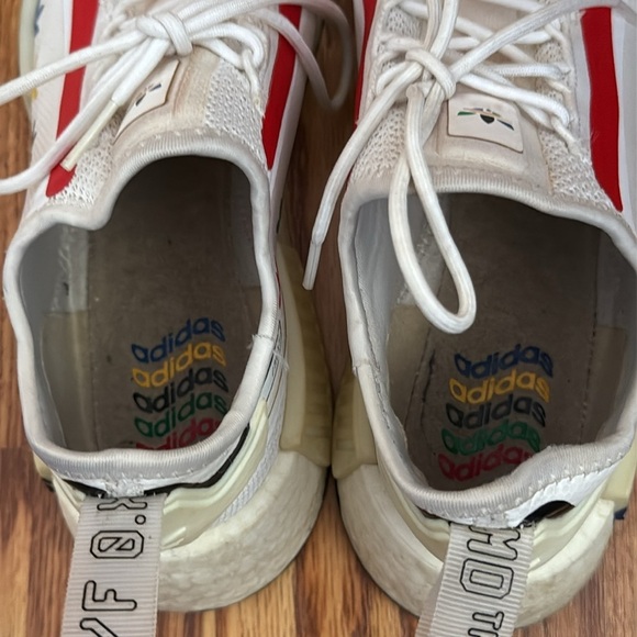 adidas NMD R1 Spectoo White Multicolor Trefoil Streetwear Tennis Shoe Size 6 - Picture 6 of 7